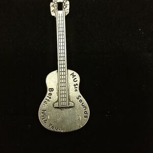 New Silver Plated Guitar Pendant/Charm